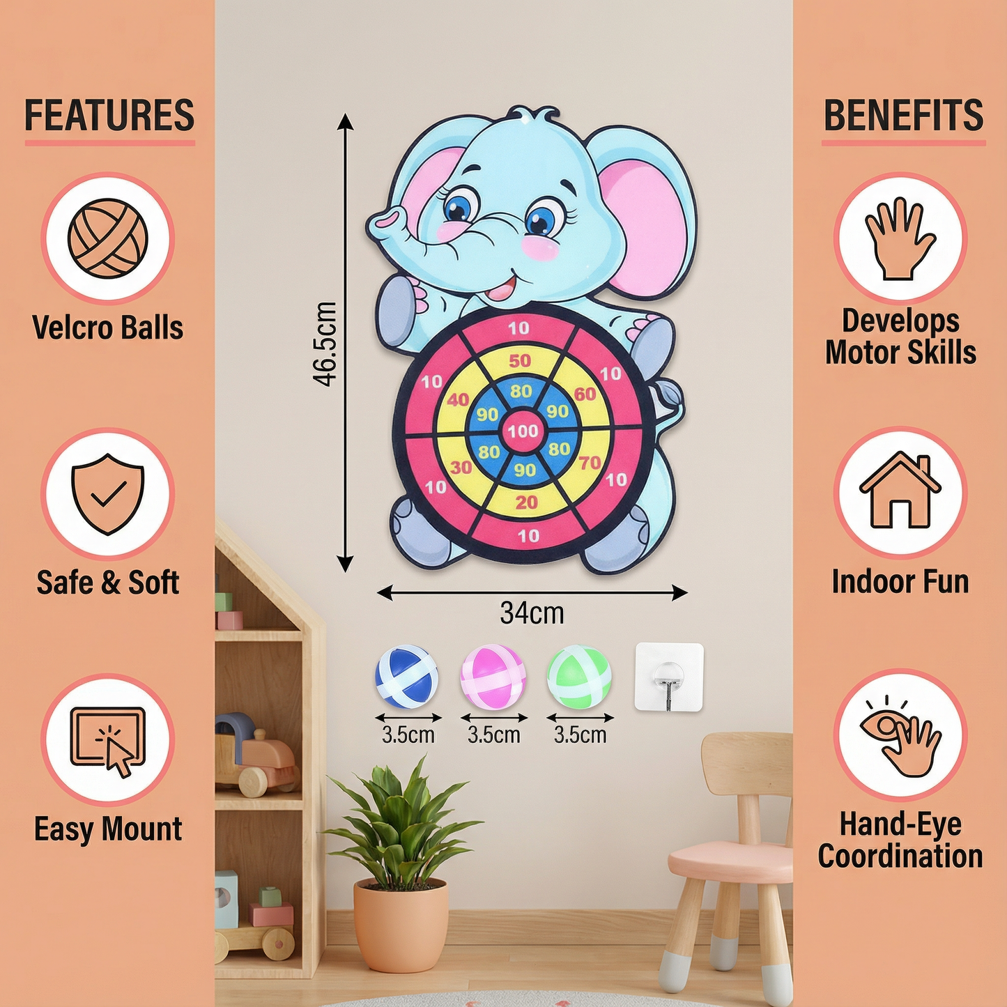Cute Kids’ Dart Toss Game