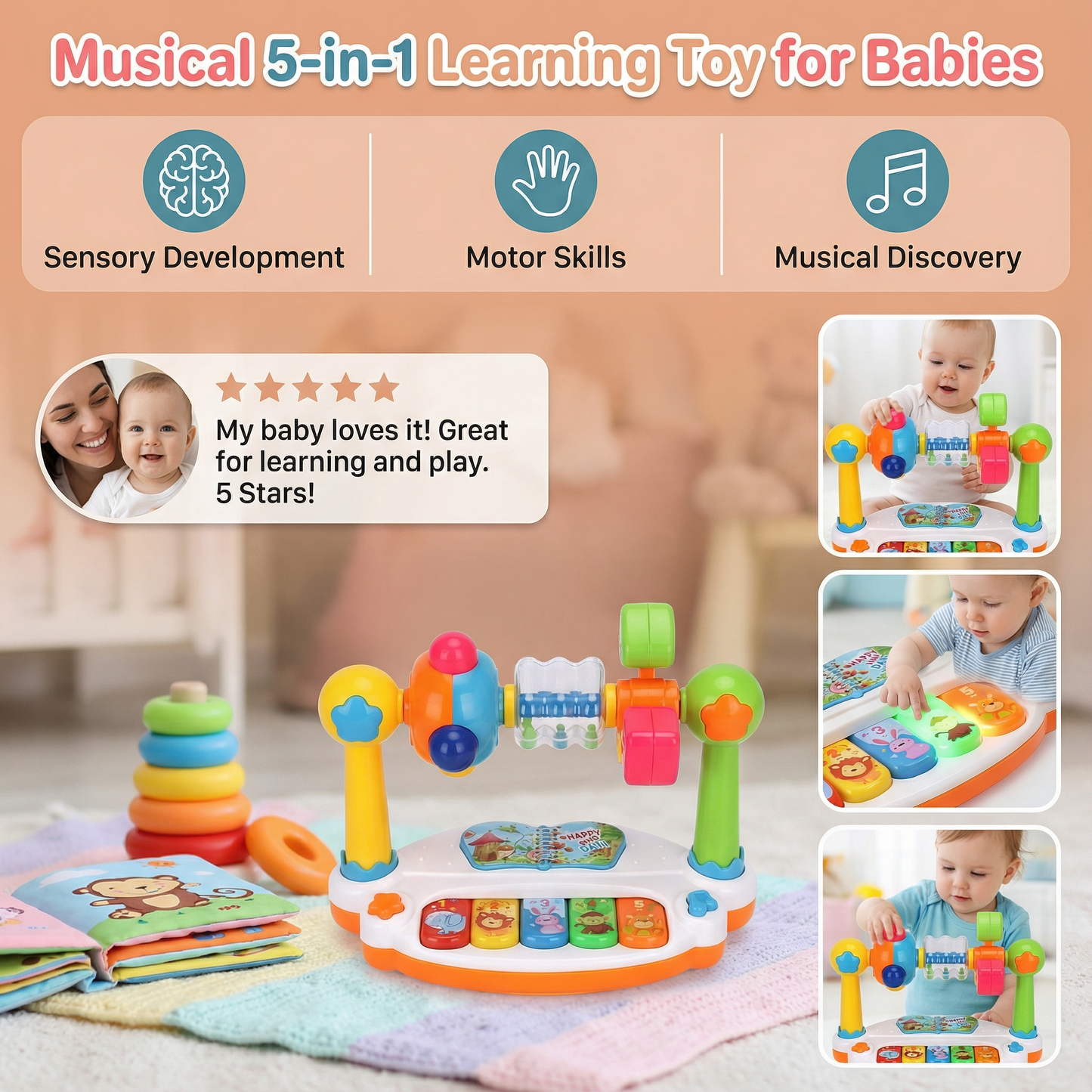 Musical 5-in-1 Learning Toy for Babies