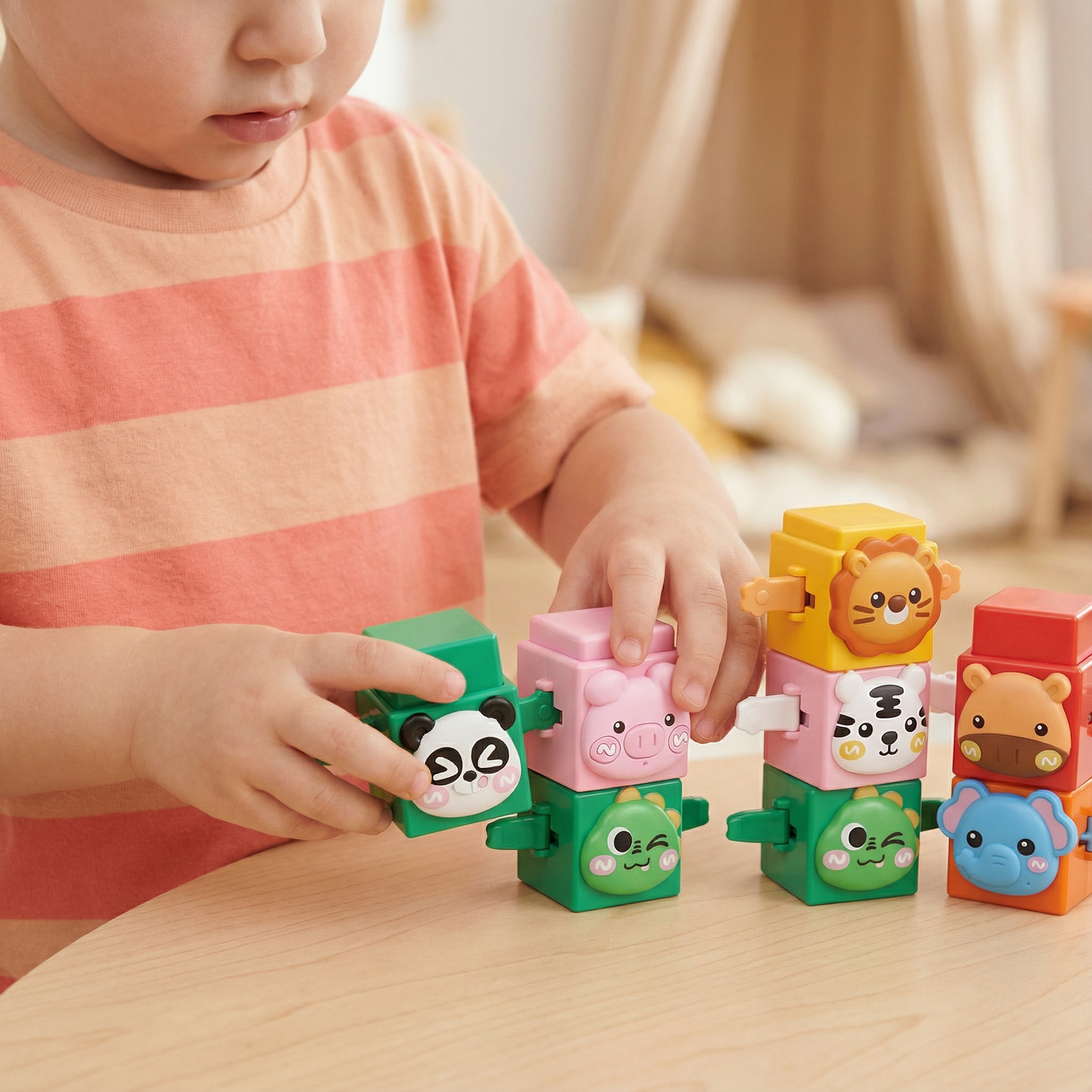 Educational Montessori Animal Stacking Building Toy Set