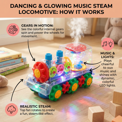 Dancing and Glowing Music Steam Locomotive