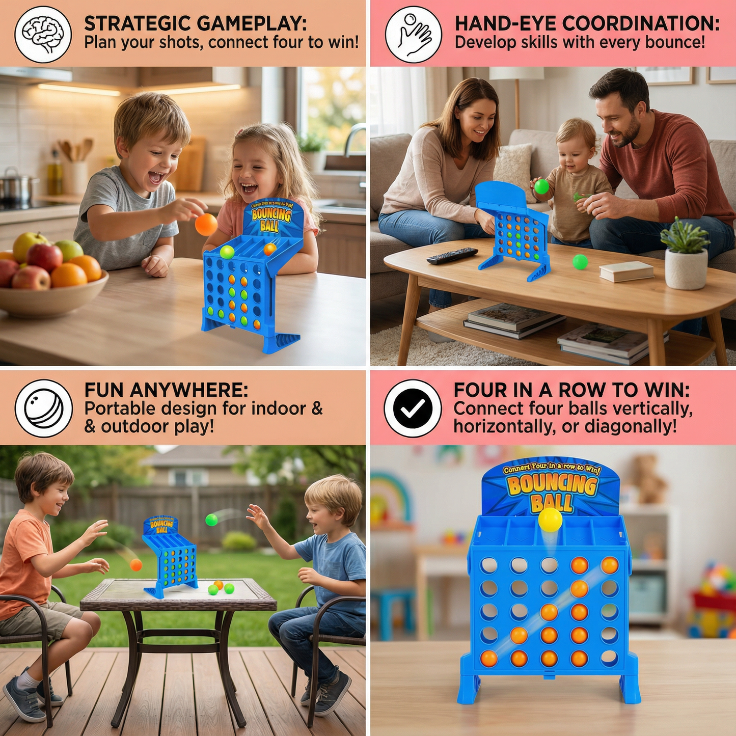 Four in a Row Target Shooting Game