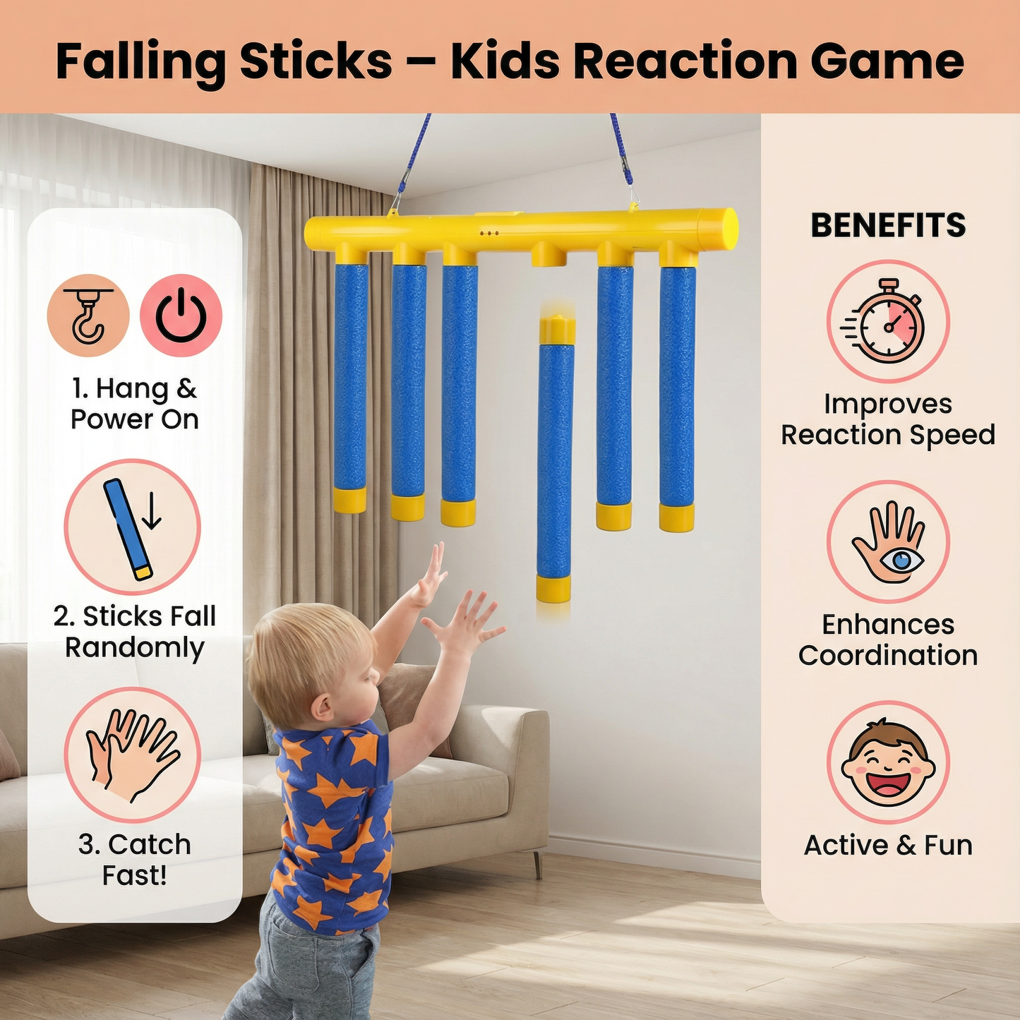Falling Sticks – Kids Reaction Game