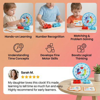 Educational Montessori Clock & Time Learning Toy