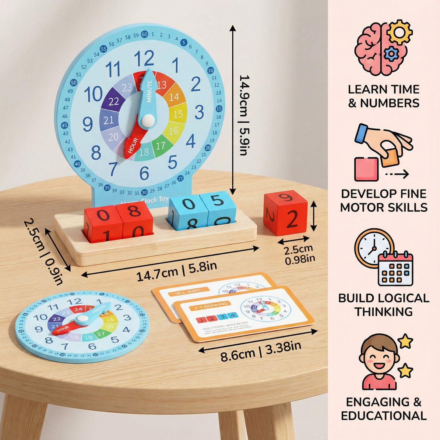 Educational Montessori Clock & Time Learning Toy