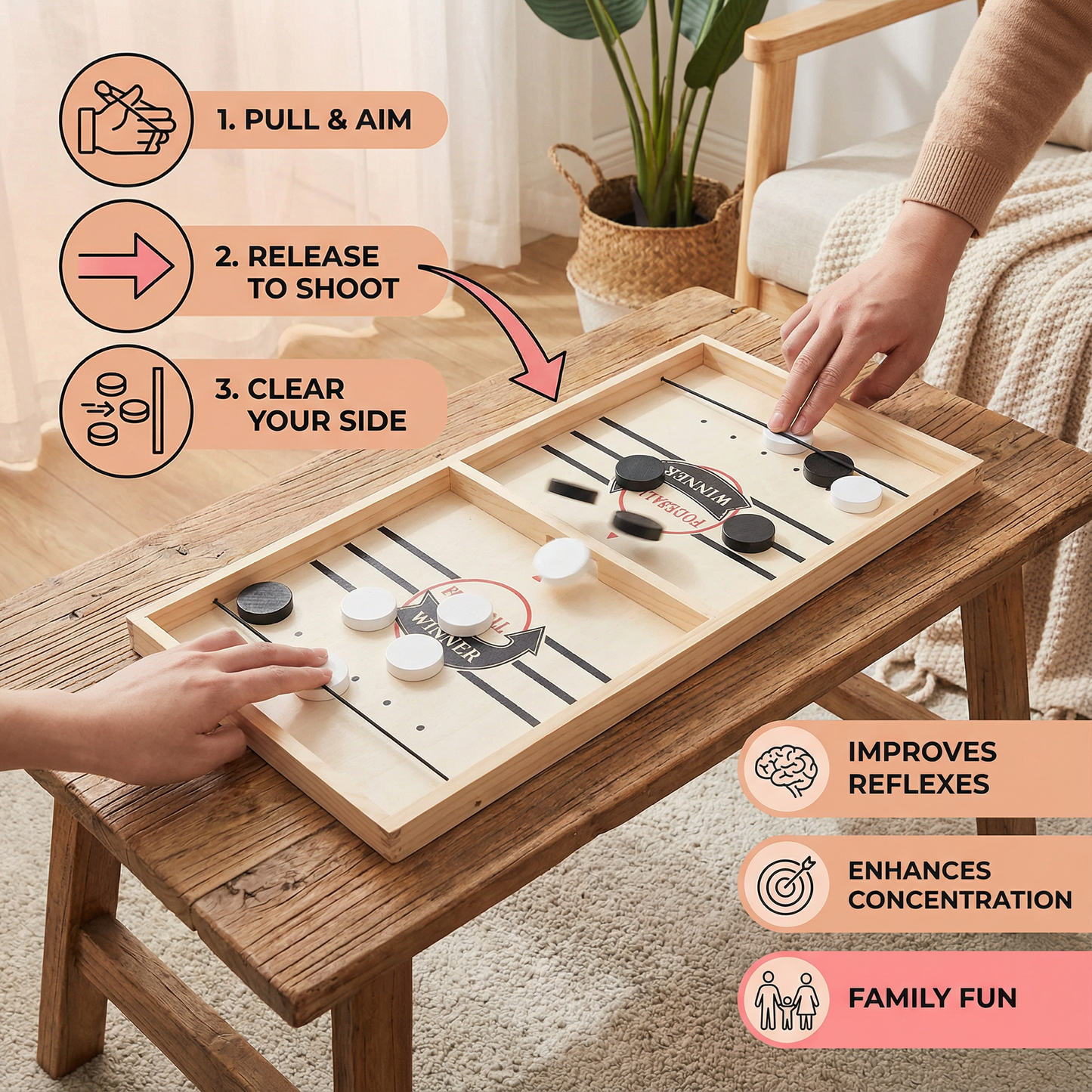 Wooden Sling Shot Chess board game
