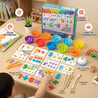 Montessori Ball Number and Colour Sorting Set for Learning to Count