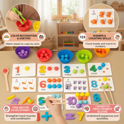 Montessori Ball Number and Colour Sorting Set for Learning to Count