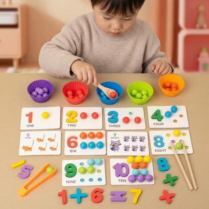 Montessori Ball Number and Colour Sorting Set for Learning to Count