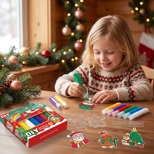 DIY Christmas No-Bake Glue Painting Ornament Craft Kit for Kids